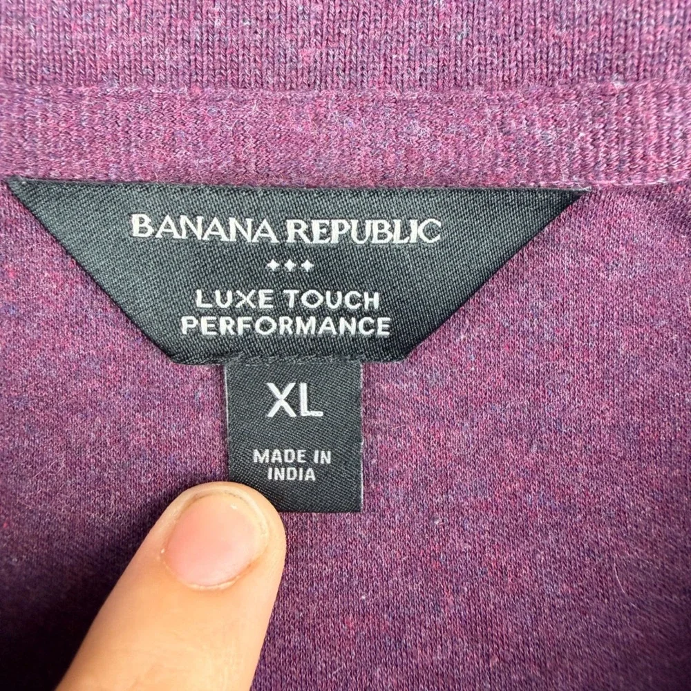 Banana Republic Luxe Touch Performance Polo Shirt Men's XL Purple Cotton Short